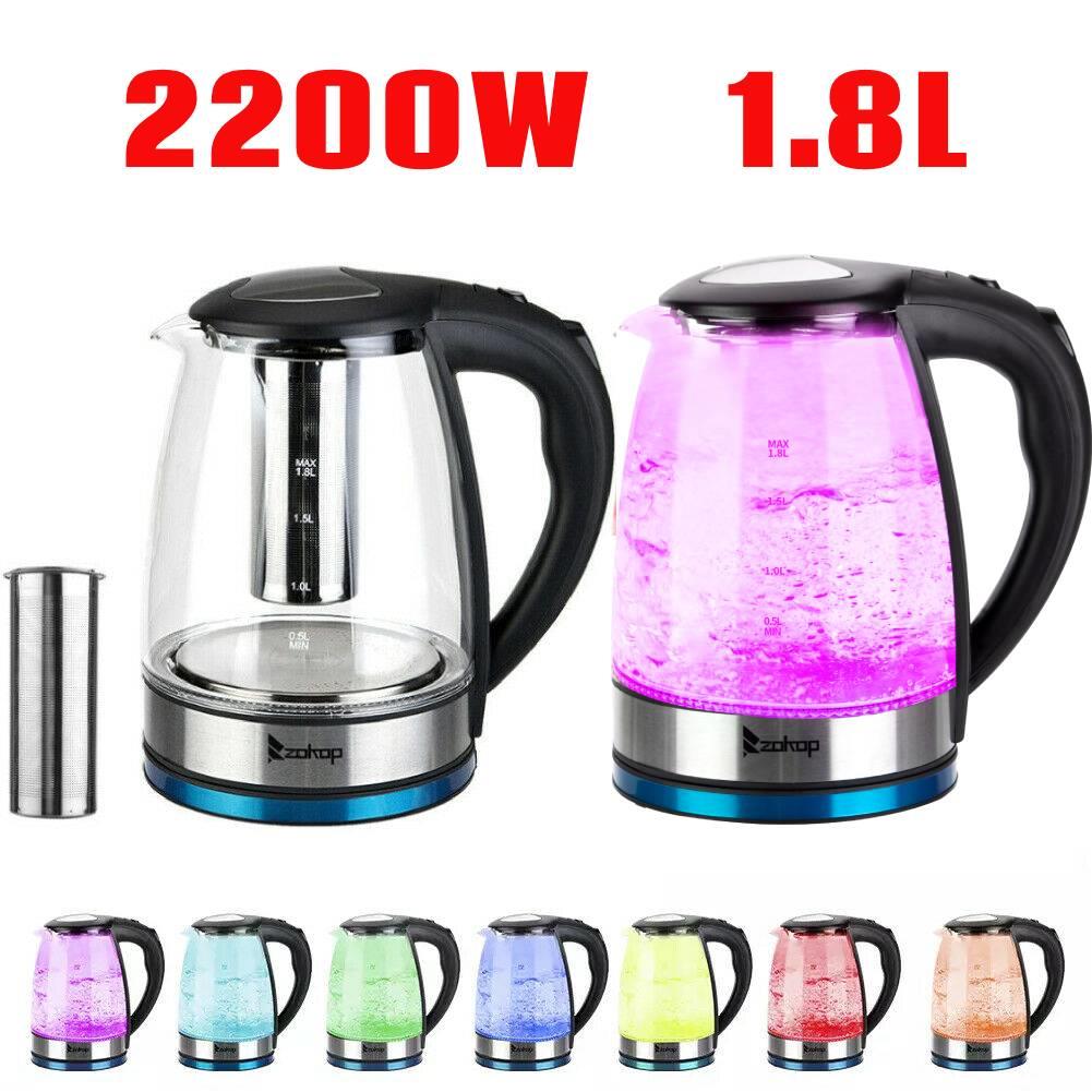 Kettles 1.8L Glass Kettle Cordless ZOKOP Electric Kettle, 1.8L Glass Water