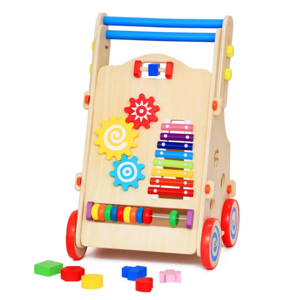 wooden baby trolley