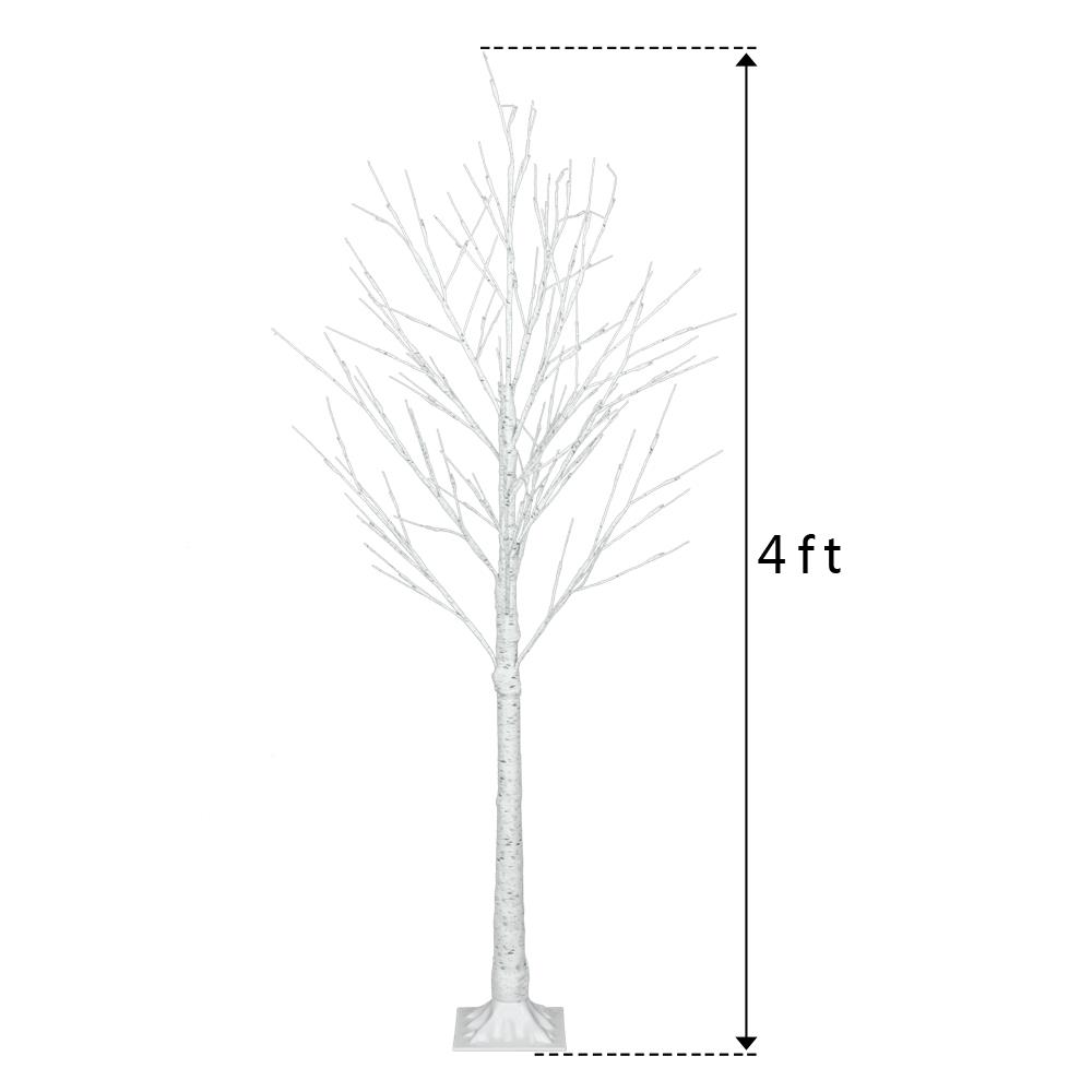 4 Ft 48 Led Birch Tree Christmas Decorations Lighted Tree Decor