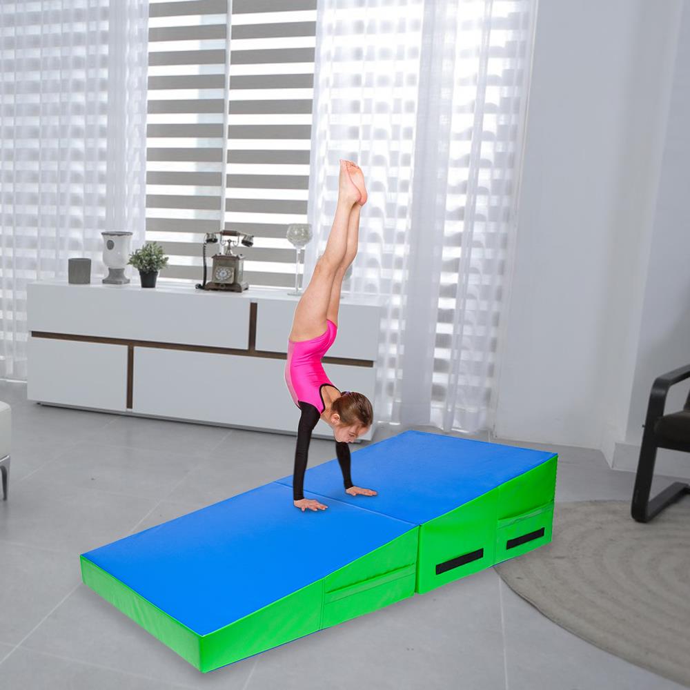 Incline Gymnastics Mat Wedge Folding Gymnastics Gym Fitness Tumbling 48