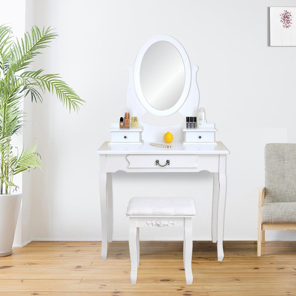Makeup Vanity White Dressing Table Set 3 Drawers Bedroom Desk