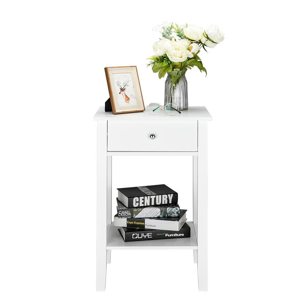 Nightstand Storage Shelf Two Layer Bedside Table Coffee Table With Drawer