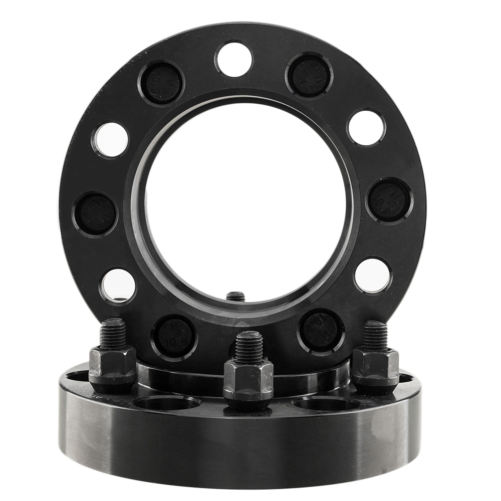 4pc Hub Centric 1.25" 6x5.5" 12x1.5 Black Wheel Spacers Adapters