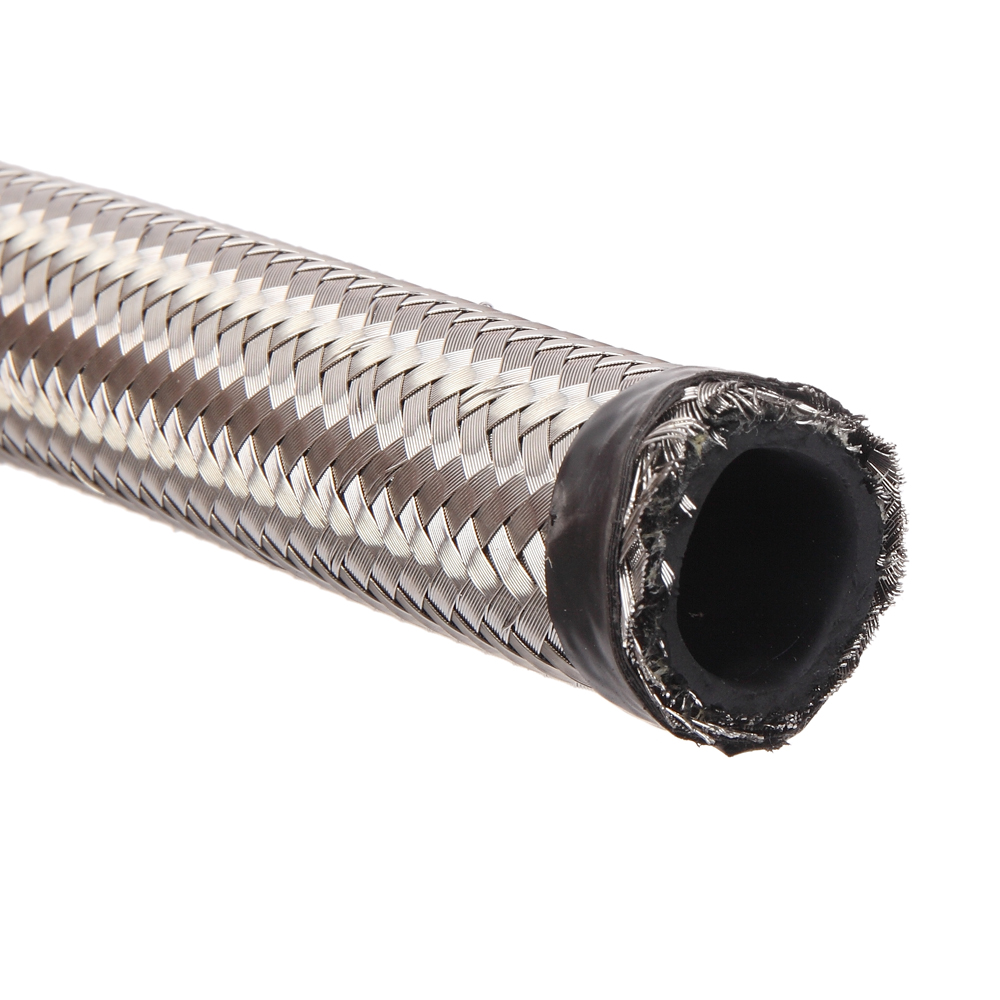 10AN 20Feet Stainless Steel Braided Fuel Line 10PCS Push Lock Fitting Hose End