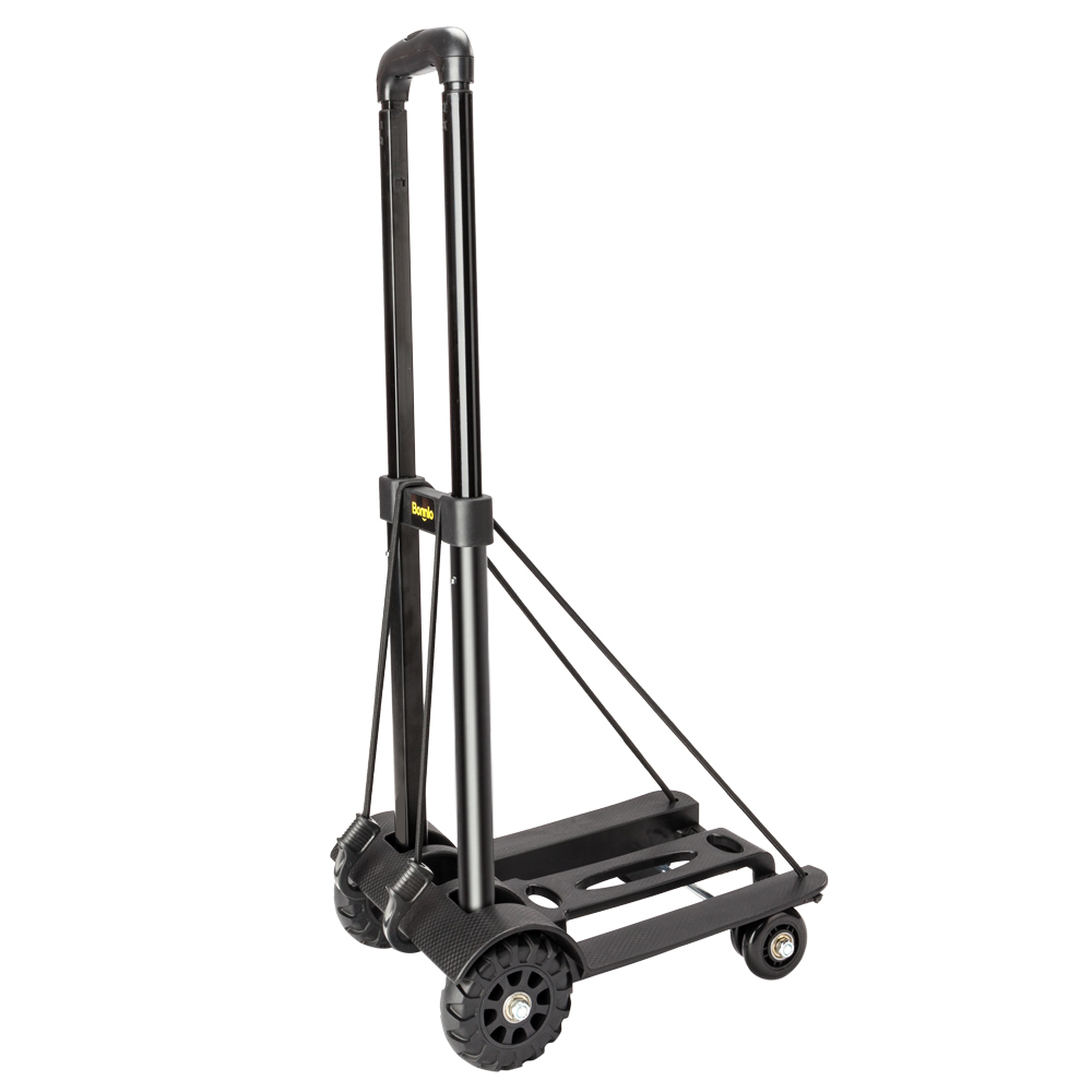 Folding Hand Cart Dolly Fold Up Luggage Truck Moving Cart Black w/4