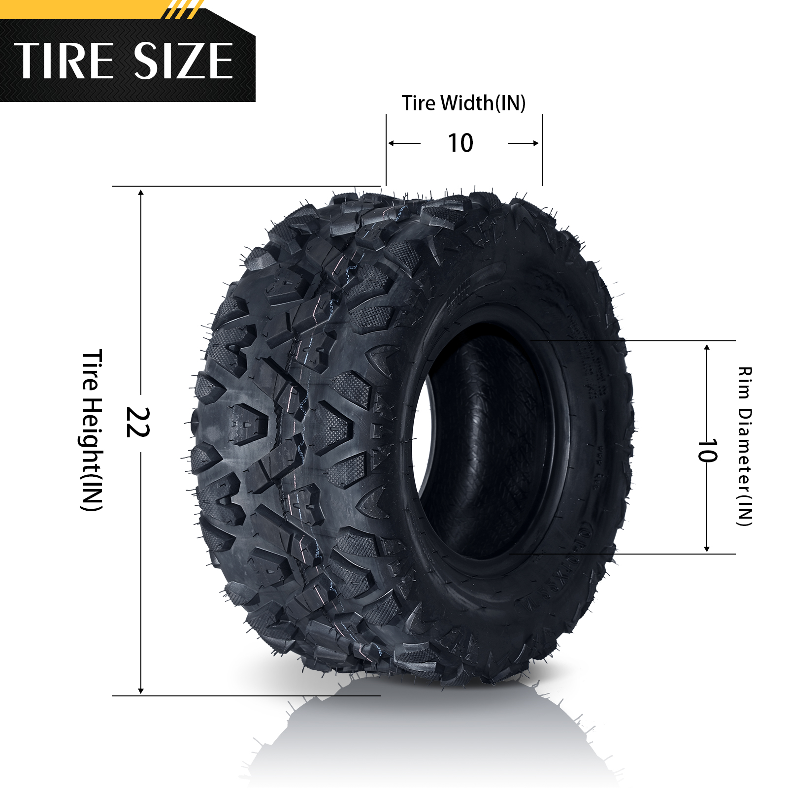 Set Of 2 WANDA UTV ATV Tires 22x11-10 22x11x10 4PR High Load -10142 - Foto 10
