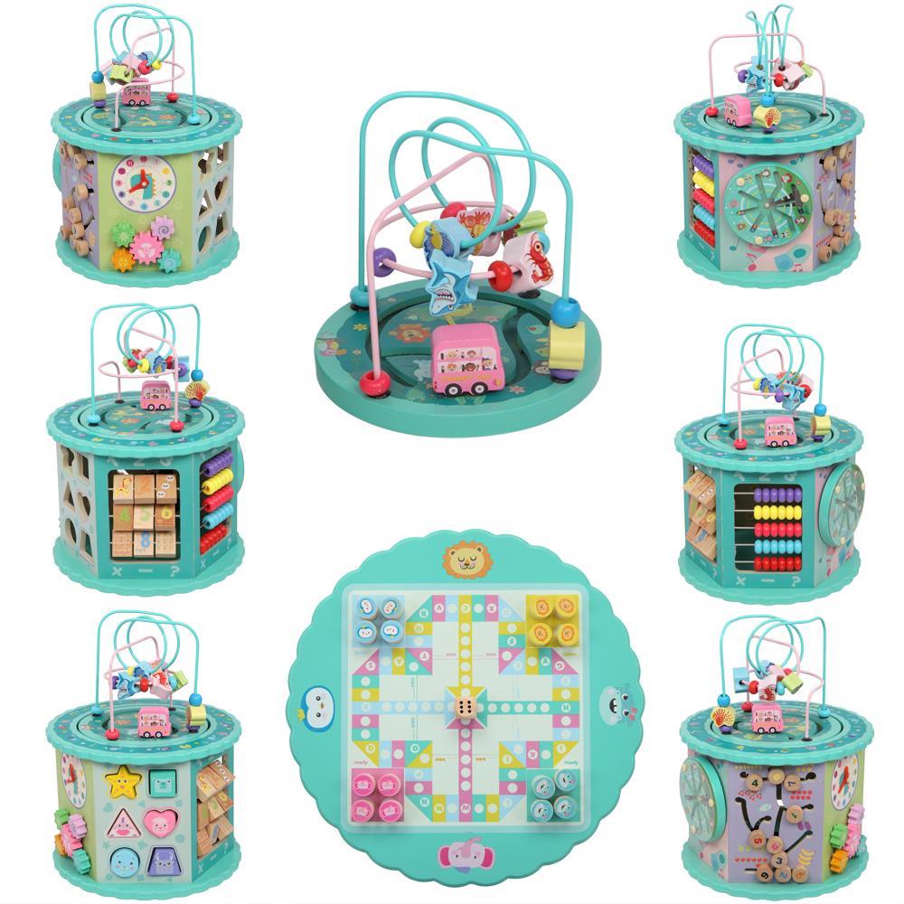 top bright activity cube toys baby educational wooden bead maze shape sorter 1 year old boy girl