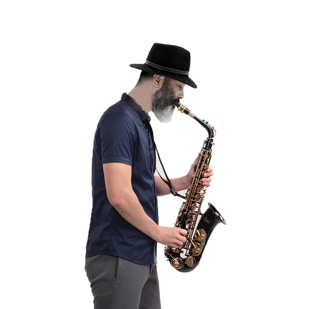 MOTORHOT Black Alto Eb Saxophone with Pearl - White Shell Keys
