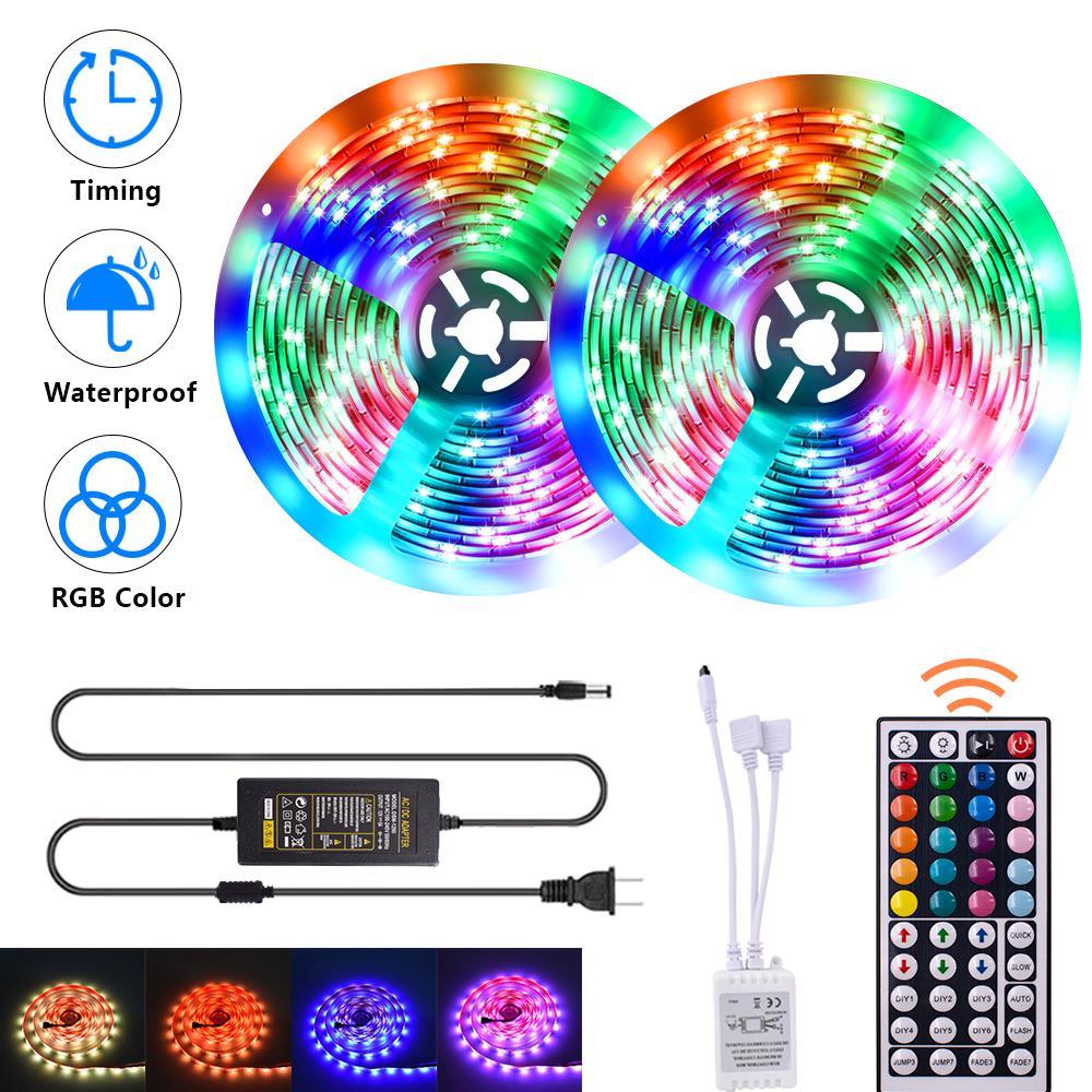 10M RGB 5050 Waterproof LED Strip light SMD 44 Key Remote 12V US Power