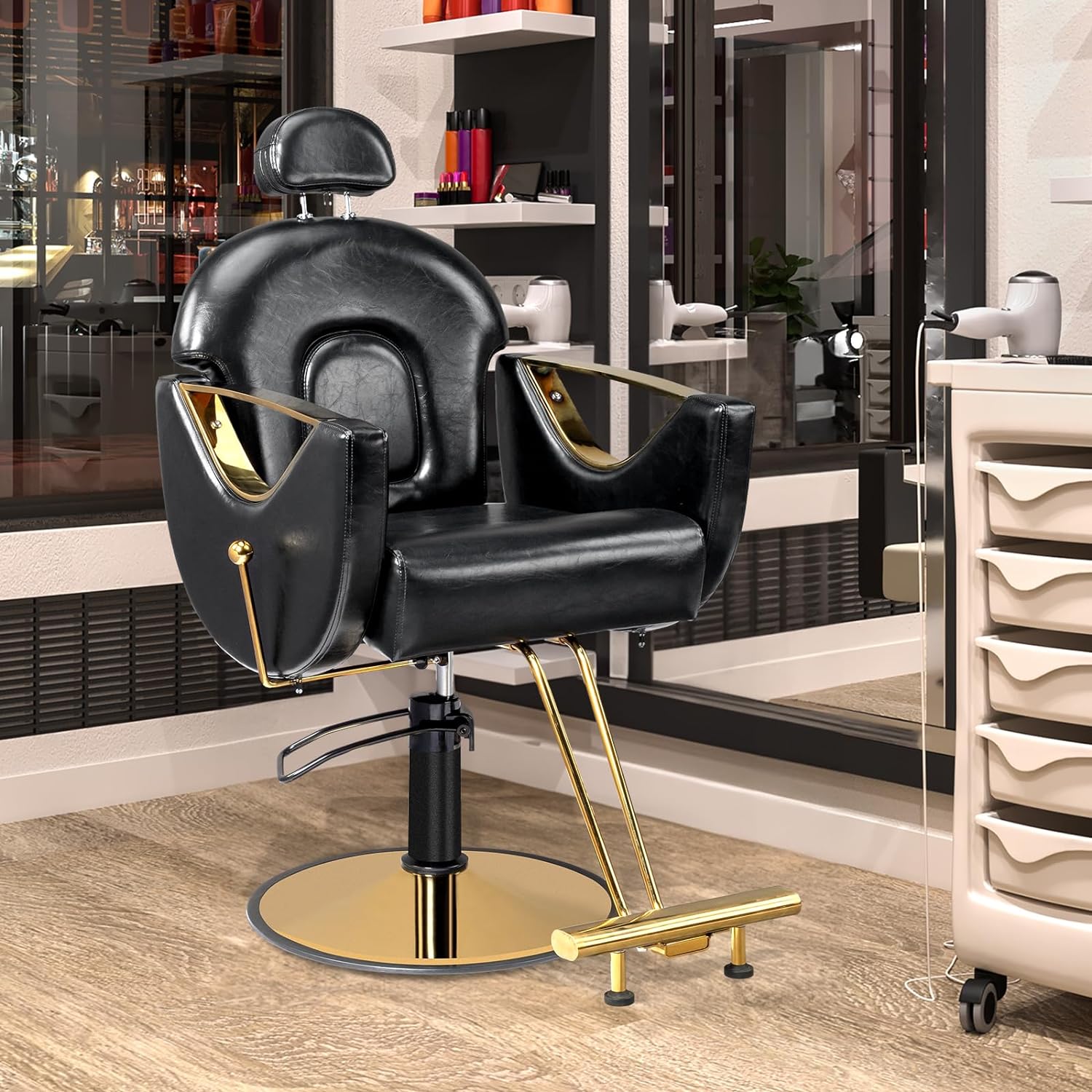 Salon Chair Hydraulic Reclining Barber Chair Hair Stylist Salon
