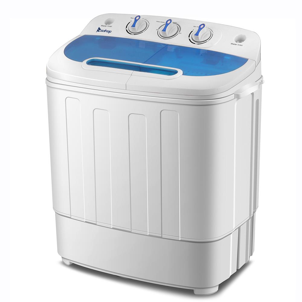ZOKOP 15LBS Portable Washing Machine Compact Twin Tub Laundry Spin