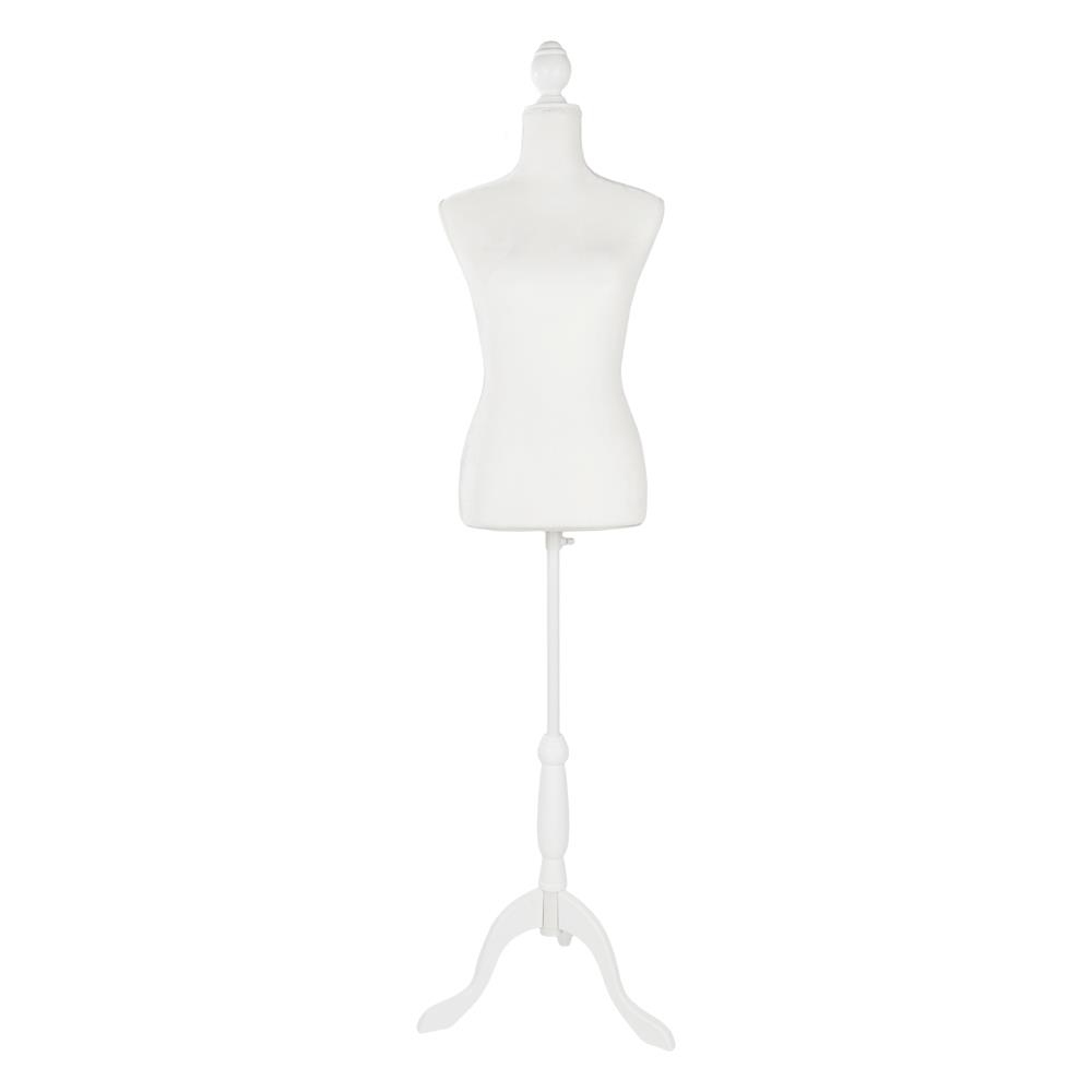 White Female Dress Form on Black Tripod stand Size 2-4