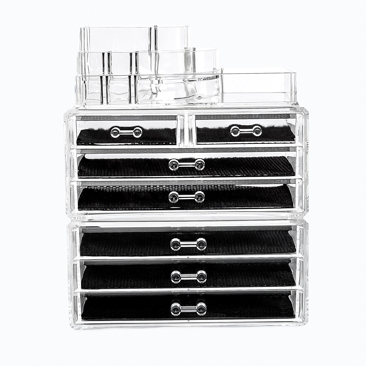 Large 6 Tier Clear Acrylic Cosmetic Makeup Storage Cube Organizer
