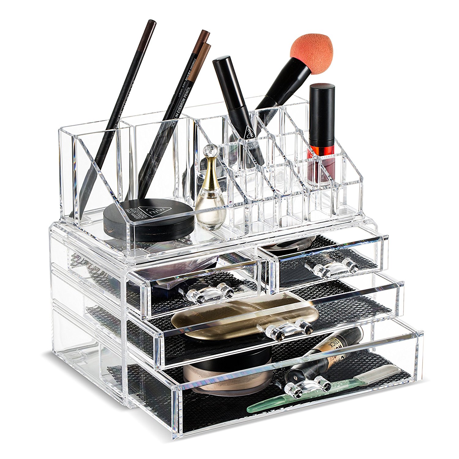 Large 6 Tier Clear Acrylic Cosmetic Makeup Storage Cube Organizer