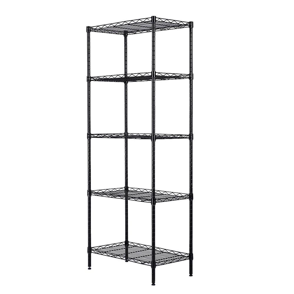 5 Tier Wire Shelving Rack Adjustable Shelf Rack Storage Unit Commercial