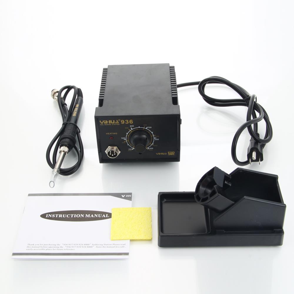 YiHUA 936 2in1 110V ESD Adjustable Temperature Soldering Iron Station Kit Stand