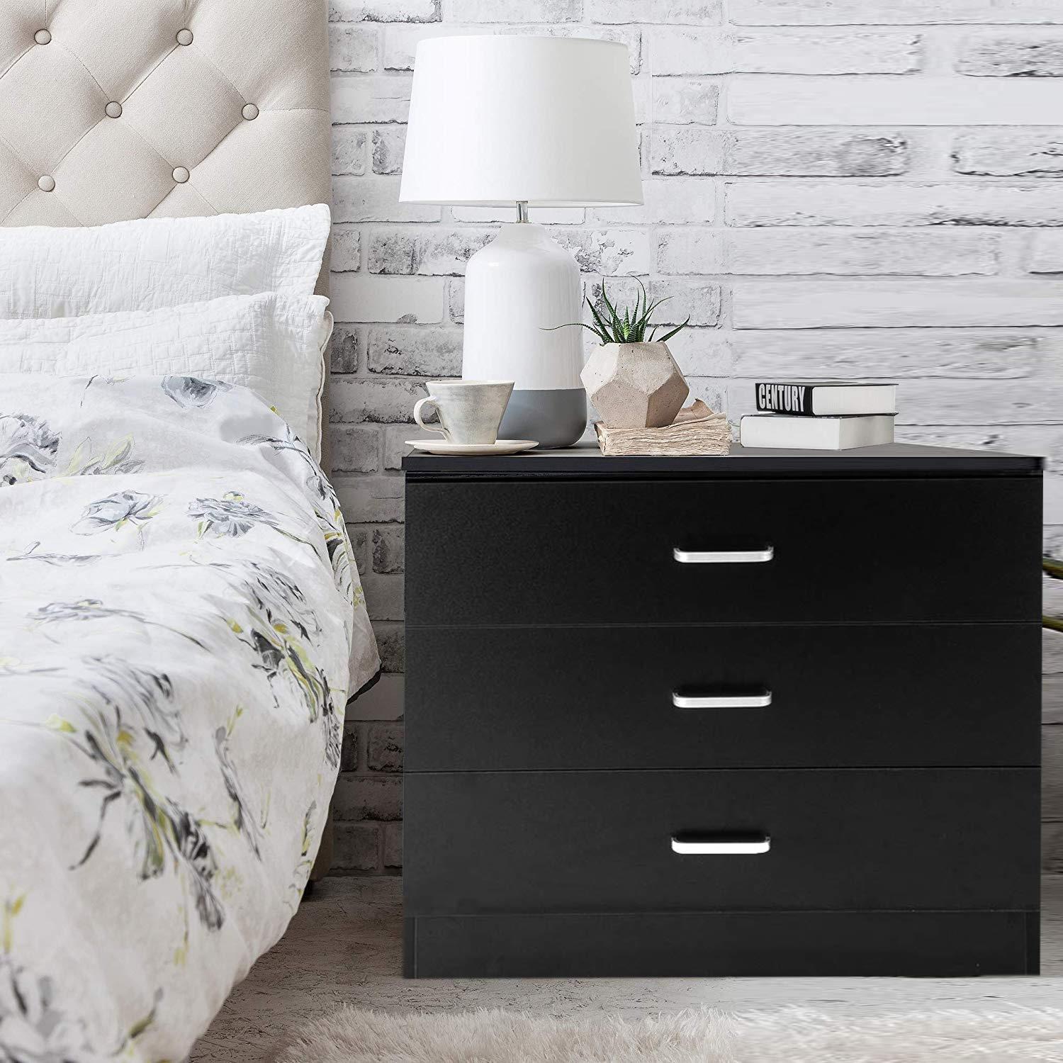white bed black dresser Coaster Deanna 4-piece Eastern King Bedroom Set Black