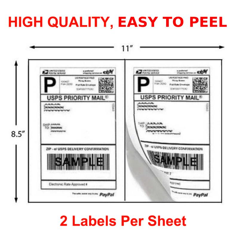 2001000 Half Sheet 8.5x5.5 Shipping Labels Blank 2 Per Sheet Self