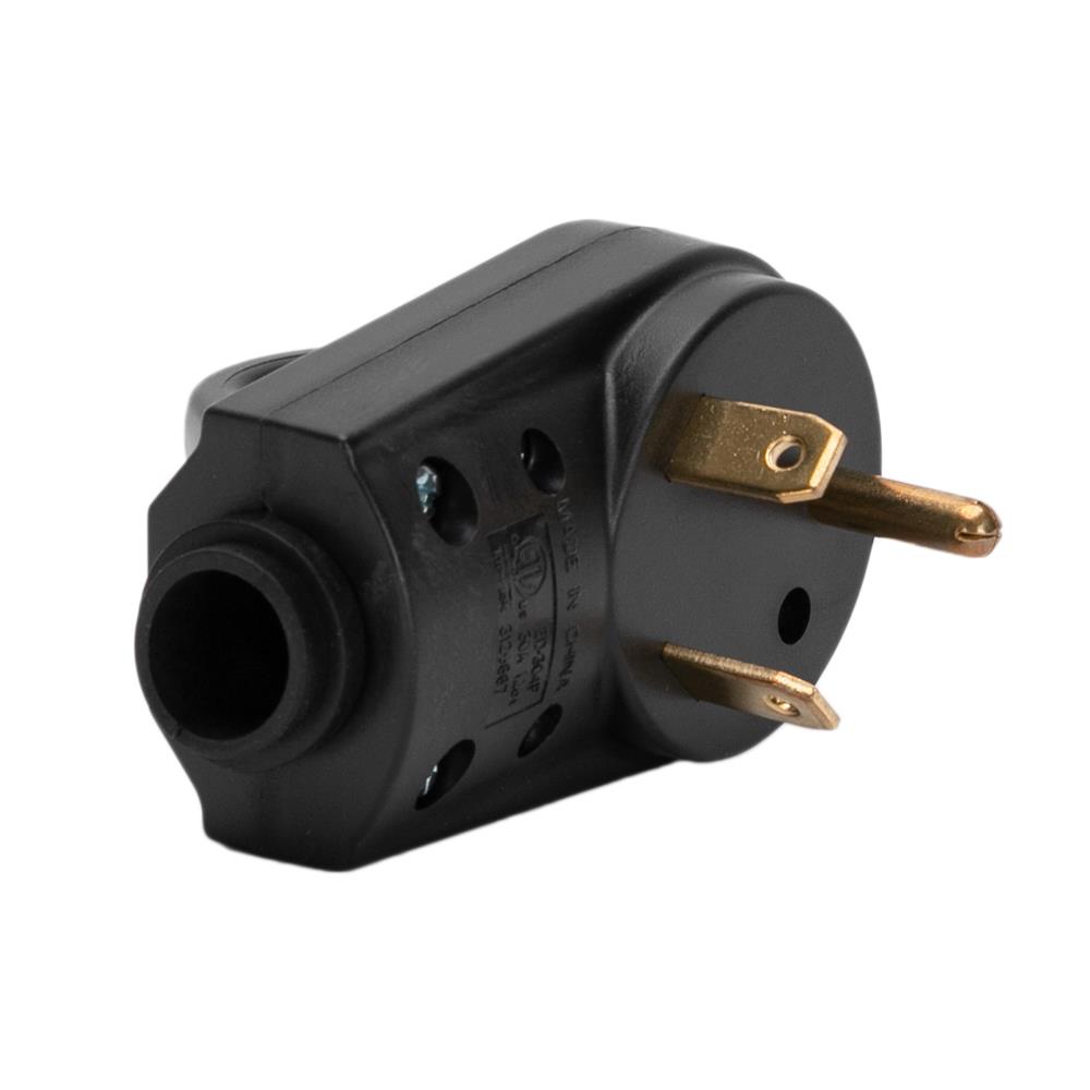 125V 30Amp RV Replacement Male Plug Black Grip Handle Heavy Duty for RV