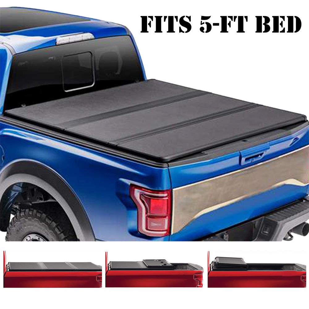 For 1920 Ford Ranger Pickup 5ft Truck Bed Solid Hard TriFold Tonneau