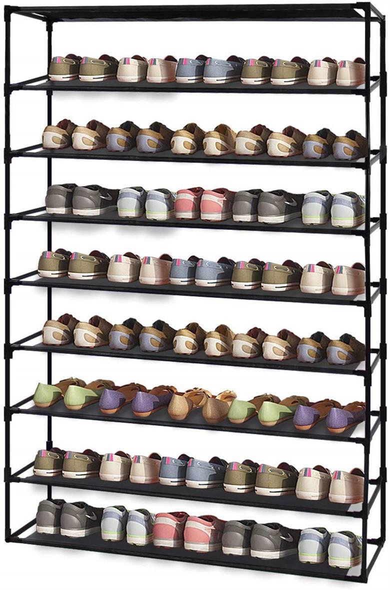 expandable stackable shoe rack on 9 Tiers Shoe Rack Waterproof Fabric Organizer Tower Stackable Storage Shelf Home Ebay