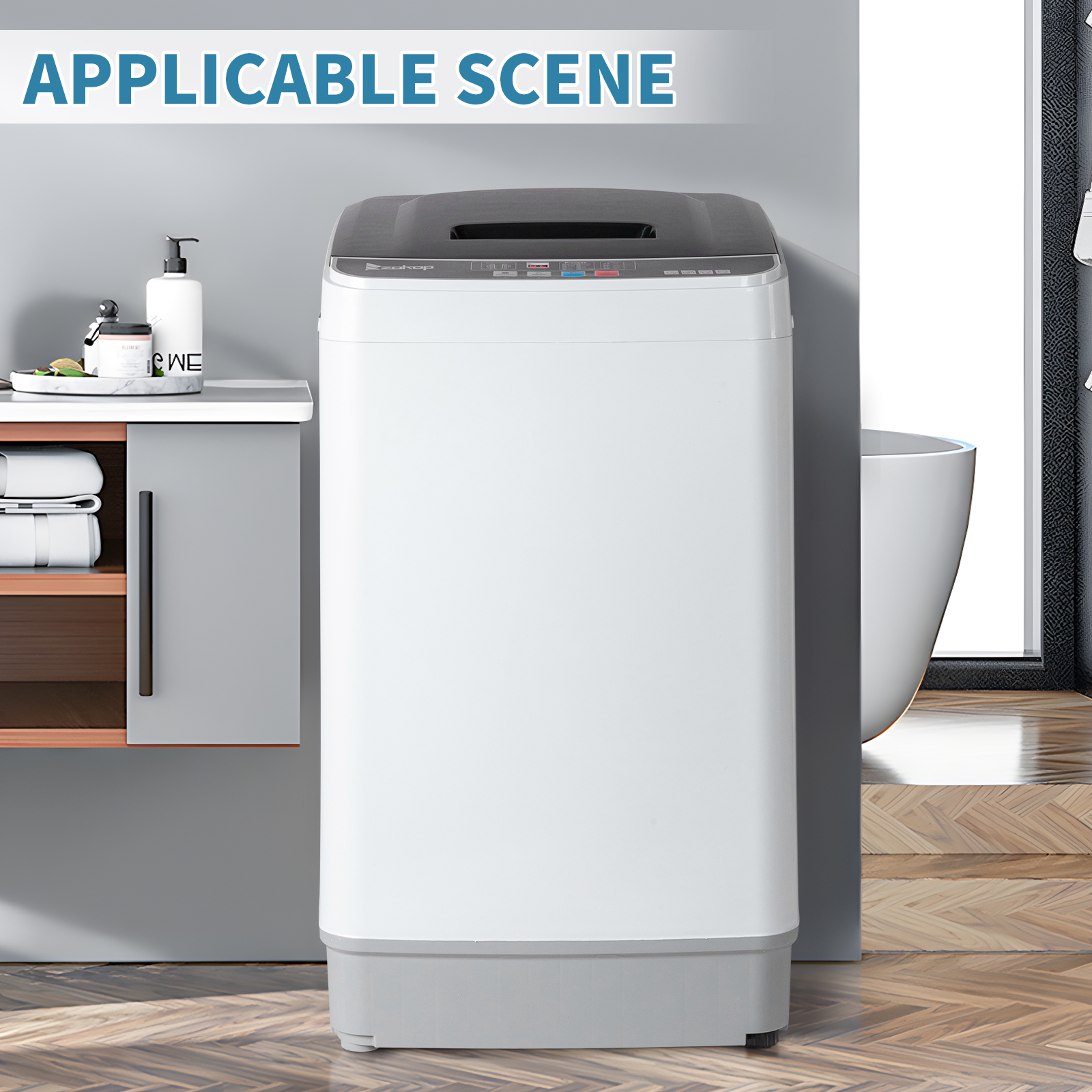 ZOKOP 17.6lbs Full Auto 280W Washing Machine Clothing Apartment