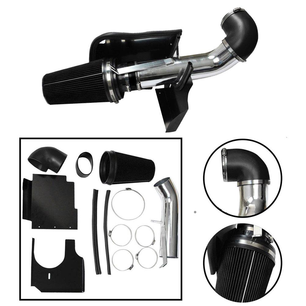 BLACK Cold Air Intake System+Heat Shield for 9906 GMC/Chevy V8 4.8L/5