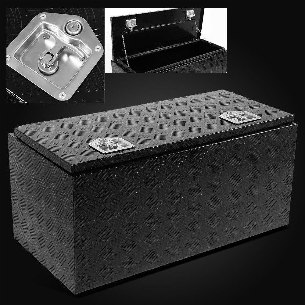 36" Heavy Duty Black Aluminum Tool Box Truck Storage Underbody ATV/RV
