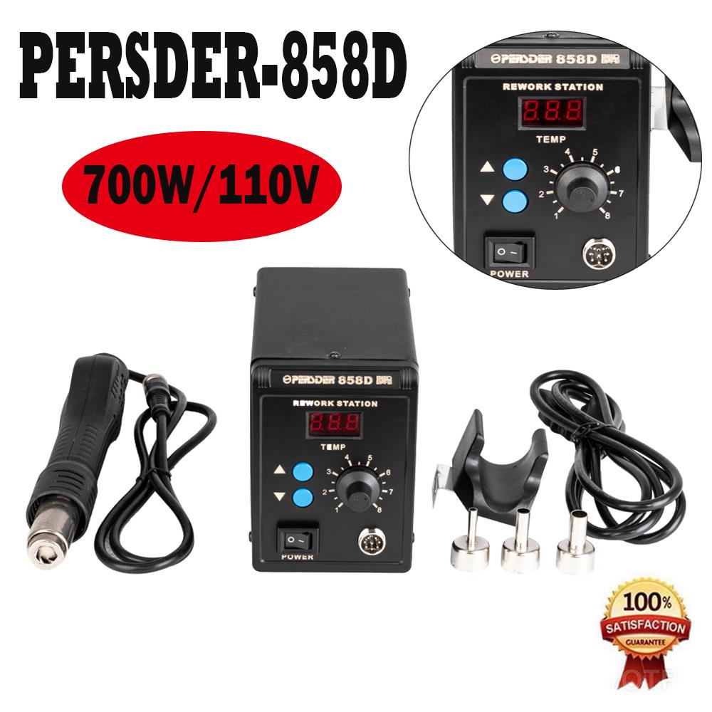 850B 110V AC SMD Rework Soldering Station Hot Air Gun Desoldering Tool IC Puller