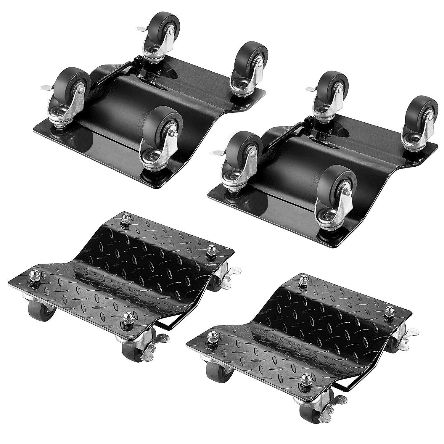 4 Piece 1500LB Per Dolly Tire Wheel Dollies Dolly Heavy Duty Vehicle