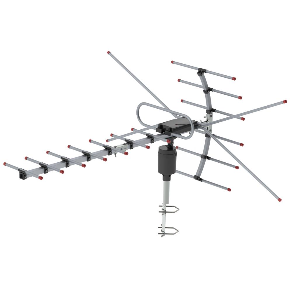 200 Mile 1080P Outdoor Amplified HDTV Antenna – VHF/UHF With J-Pole Mount (Model 5812) - Like New