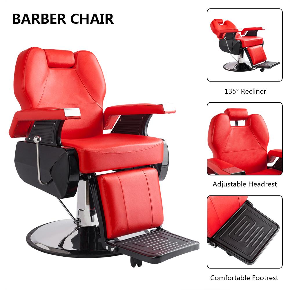 Hydraulic Deluxe Recliner Barber Chair Beauty Hair Salon Spa Equipment Red Ebay