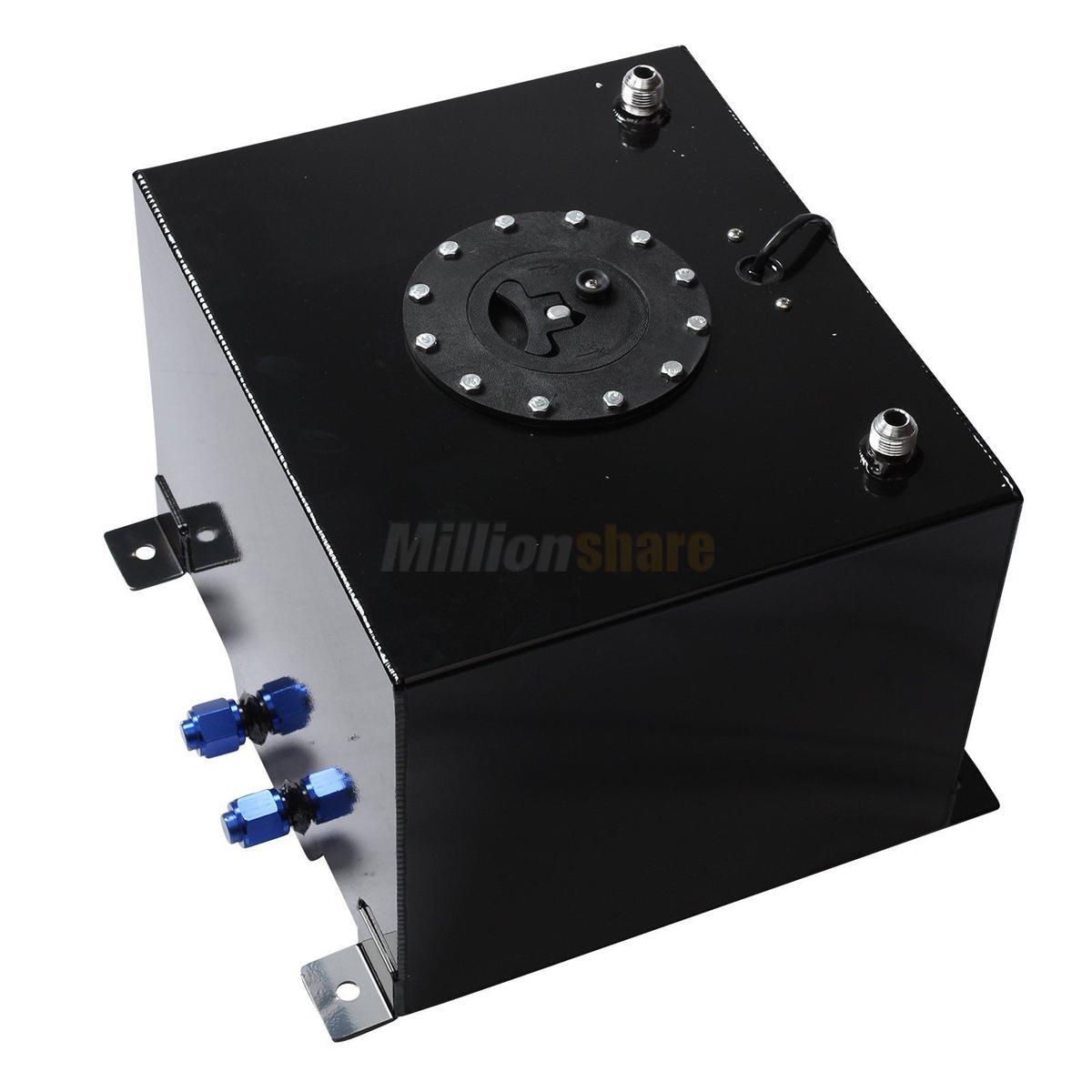 8 GALLON//30.5L POLISH ALUMINUM RACING//DRIFT FUEL CELL GAS TANK+CAP+LEVEL SENDER
