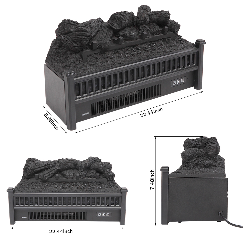 Calentador Eléctrico 1400W 23" registros de chimenea realista de madera