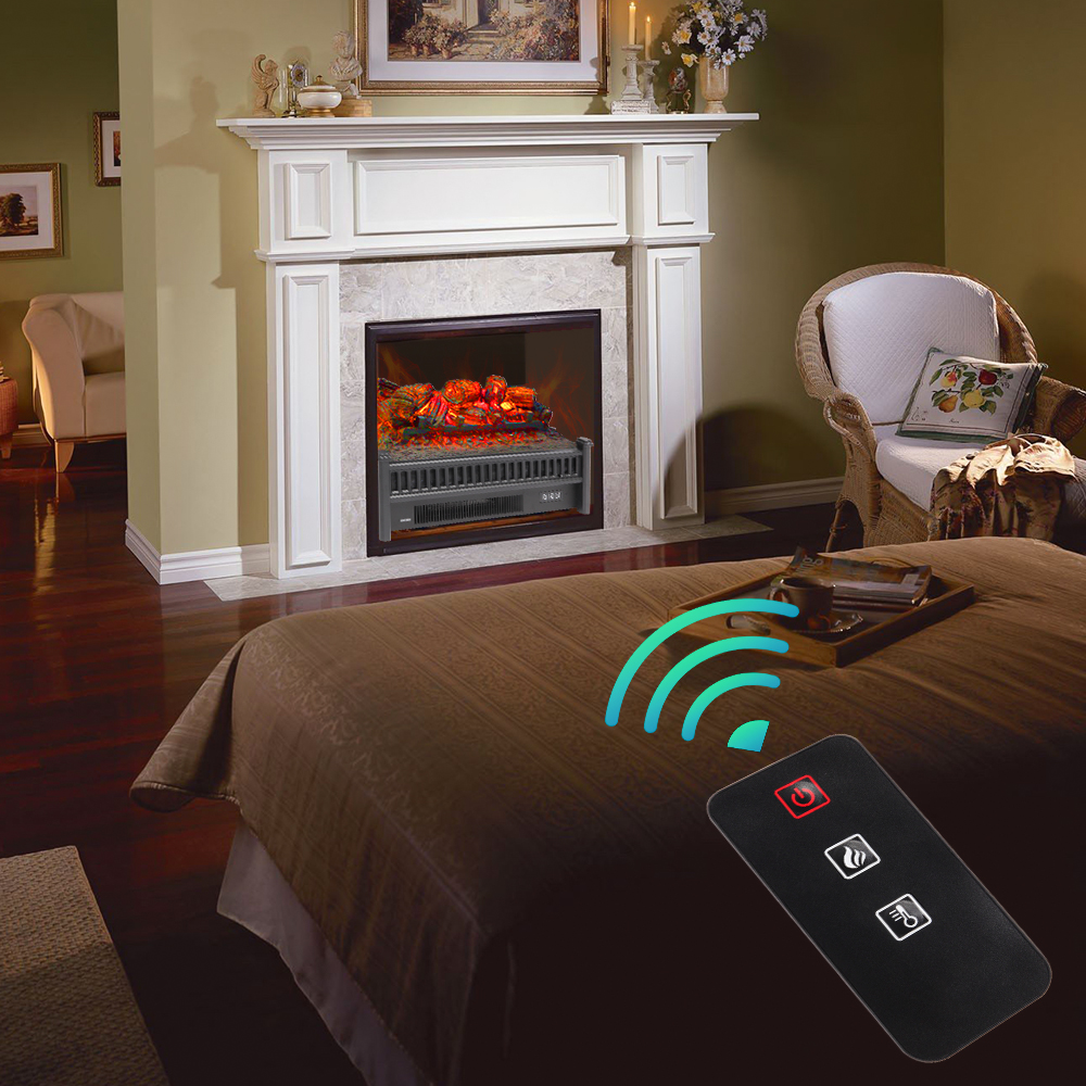 Calentador Eléctrico 1400W 23" registros de chimenea realista de madera