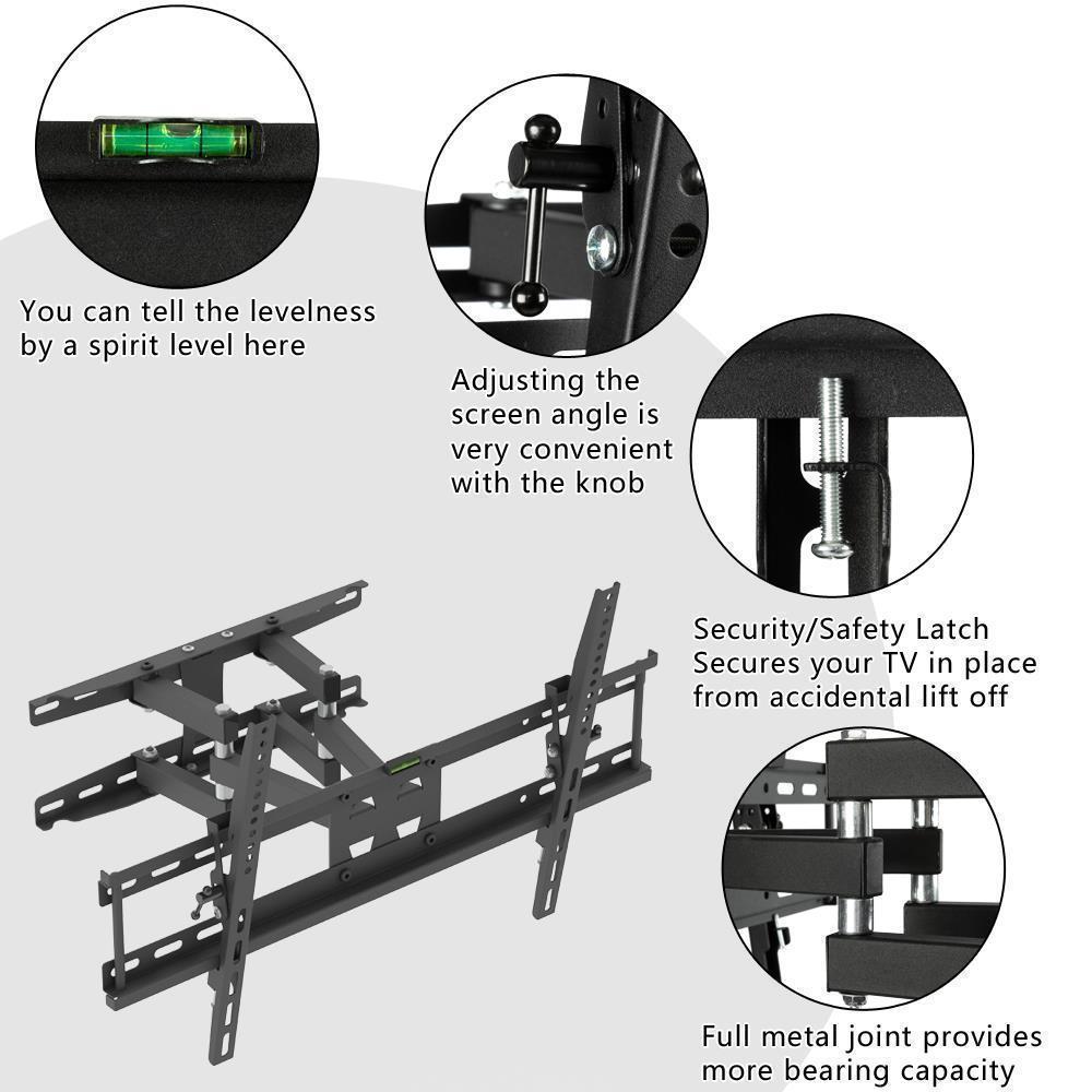 Heavy Duty Full Motion TV Wall Mount Bracket For 32 To 80 Inch LED LCD OLED Screens – Swivel & Tilt, Fits VESA Up To 600x400