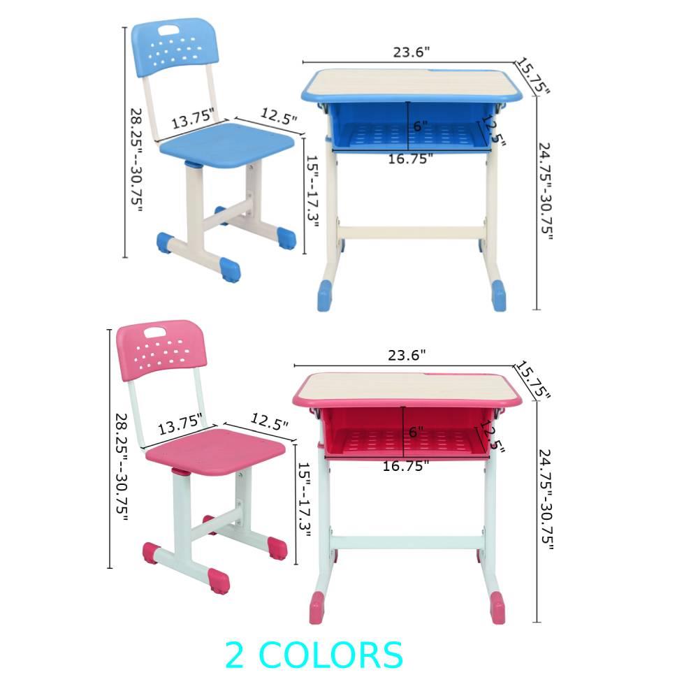 Popular Home Furniture Student Desk and Chair Set Adjustable Child