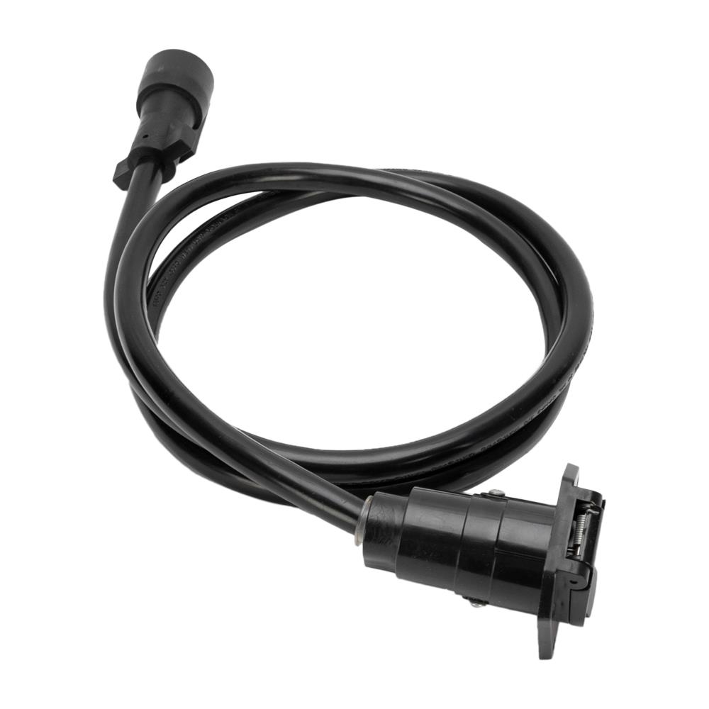 Black 7 Way RV Trailer Extension Cord, 4ft Stranded Copper Heavy duty