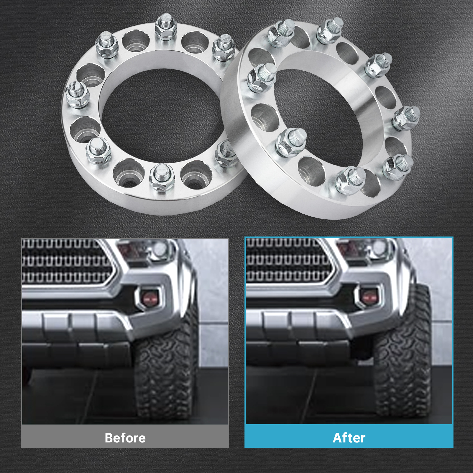 DCVAMOUS 12mm 8x6.5 8x170 8x180 Wheel Spacers Compatible With Chevy Ford Dodge 8 Lug, 2pc 1/2" Universal Wheel Spacer For F250 F350 Super Duty - View #11