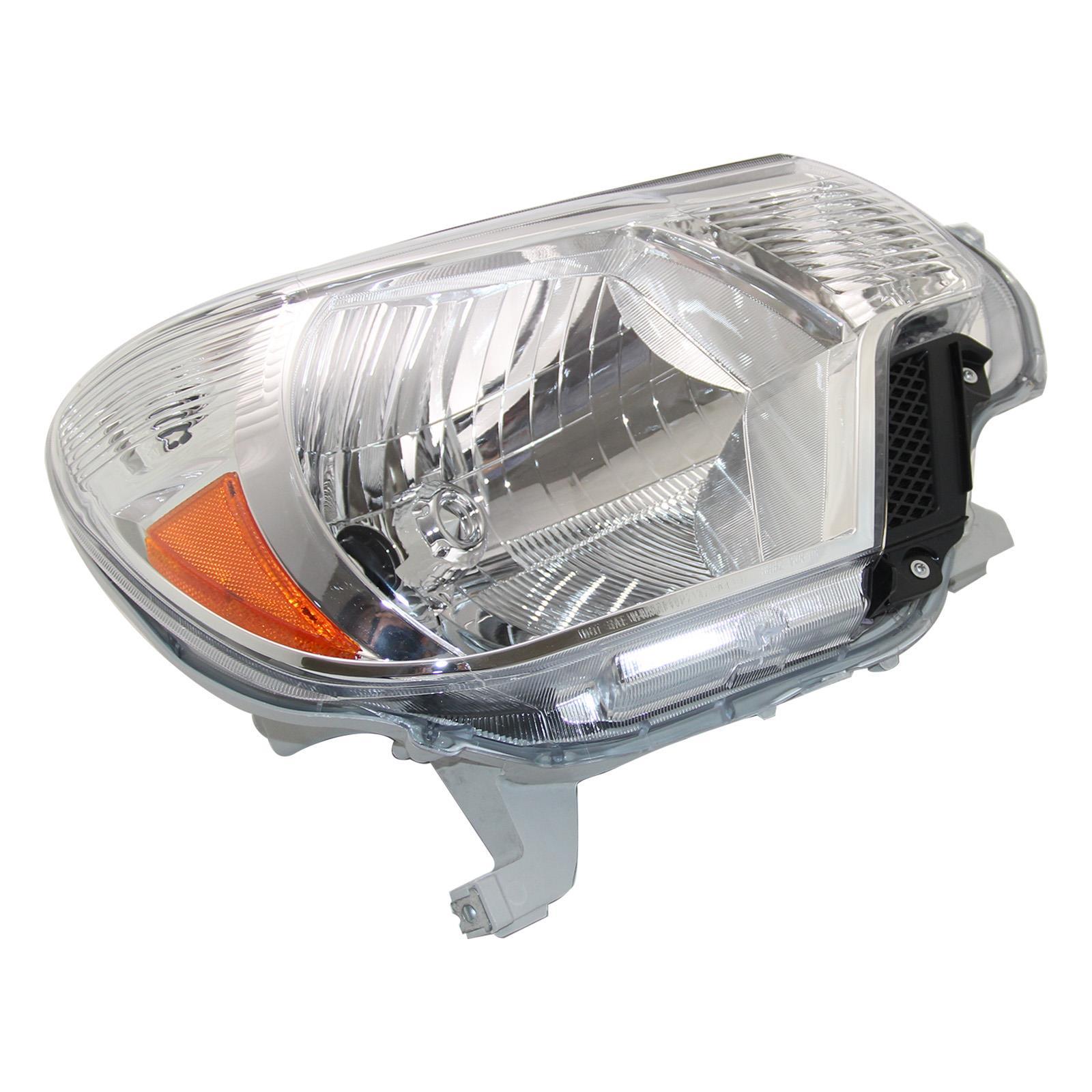 thumbnail image 2 of Pair Chrome Headlights For 2012-2015 Toyota Tacoma – Amber Corners, Halogen, Direct Fit 2 of 4