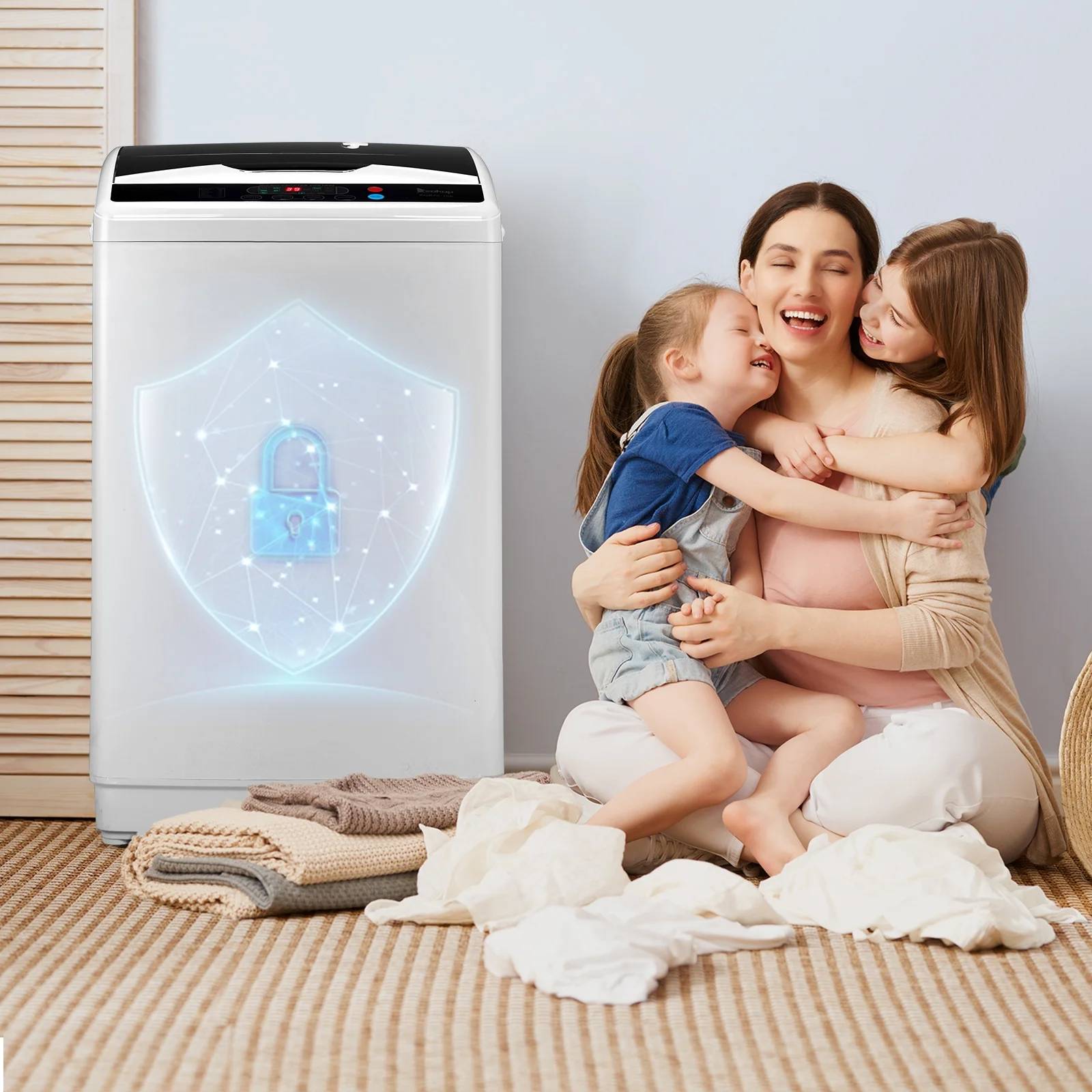 25LBS Portable Washing Machine, 2.3cu.ft Full-Automatic Electric