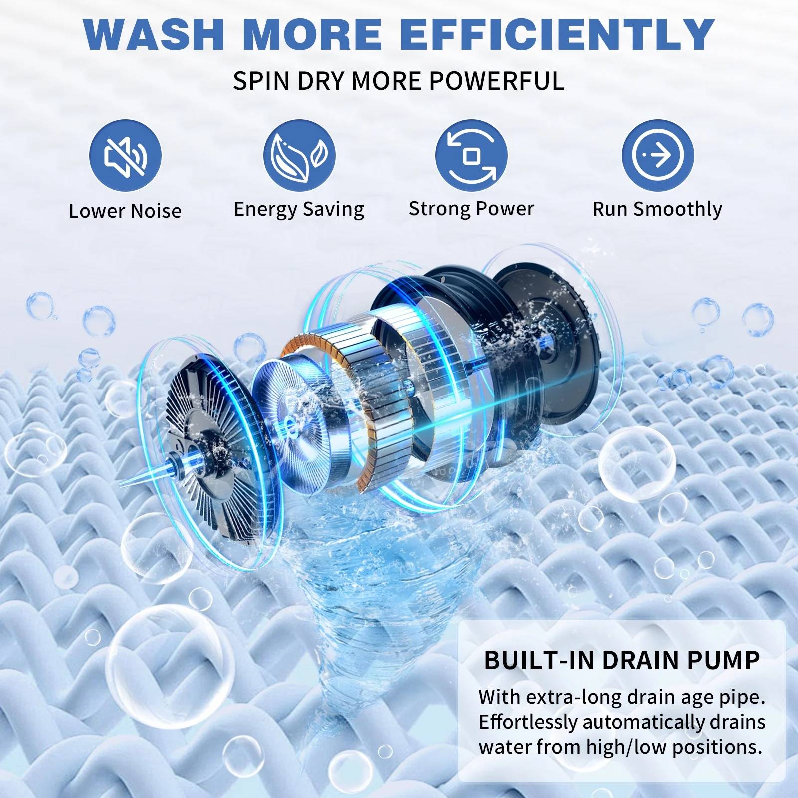 25LBS Portable Washing Machine, 2.3cu.ft Full-Automatic Electric 