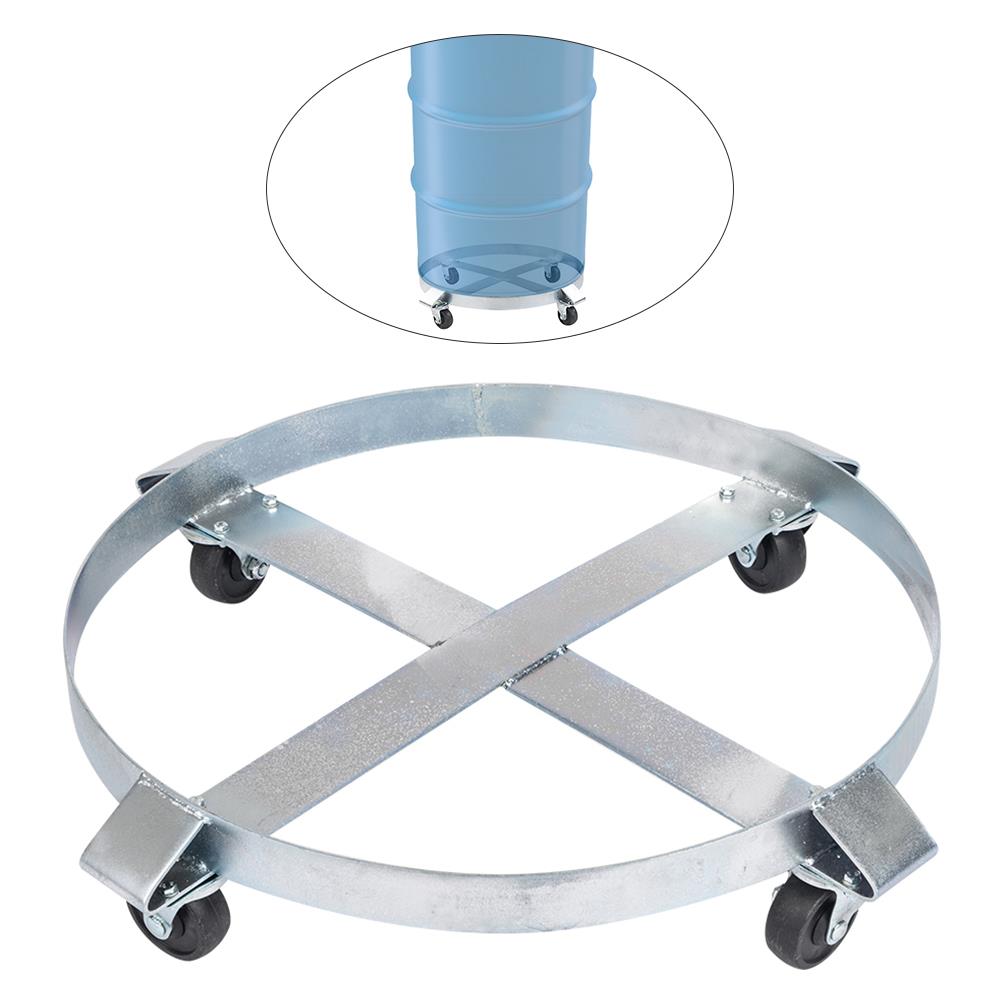 3 Drum Dolly 1000 lb 55 Gal w Swivel Casters Heavy Duty Steel Frame Non Tipping