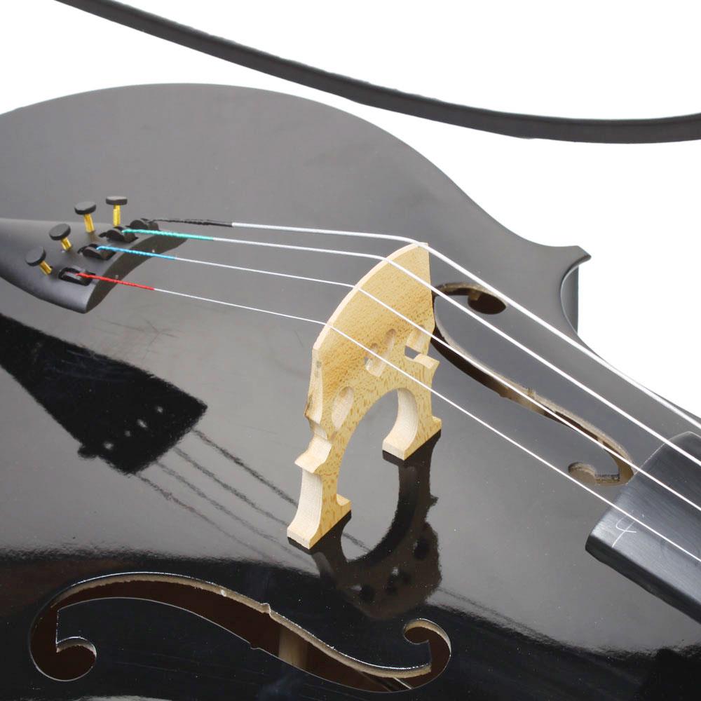 High Quality Cello 4/4 Full Size Black BassWood +Bag+Bow+