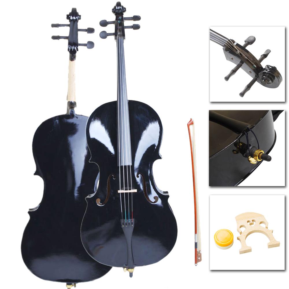 Violins 4//4 Wood Cello Bag Bow Rosin Bridge Black