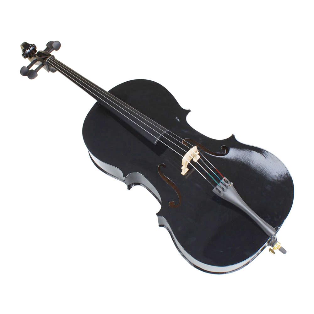 High Quality Cello 4/4 Full Size Black BassWood +Bag+Bow+