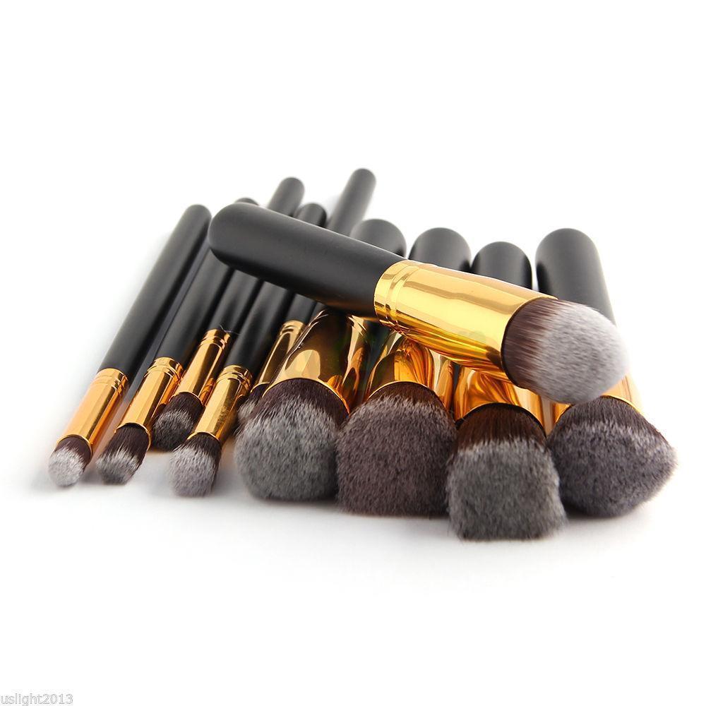 NEW 10Pc Makeup Brushes Kits Set Cosmetic Foundation Eyeshadow Face