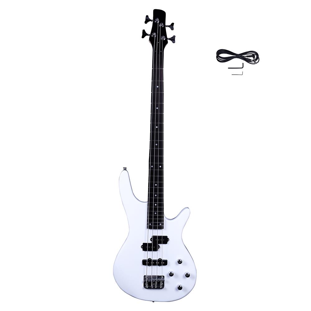 ratiomise 46 Inch 4 String Electric Bass Guitar Right Handed Basswood and Maple Matte Bass Guitar with Bag Straps Sunburst Line and Wrench for Beginners and Intermediate Players