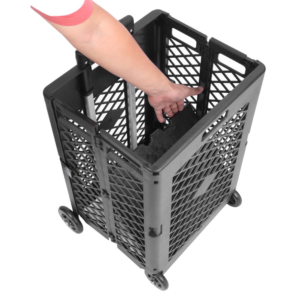 4 Wheels Mesh Rolling Utility Cart Folding Collapsible Hand Crate | eBay