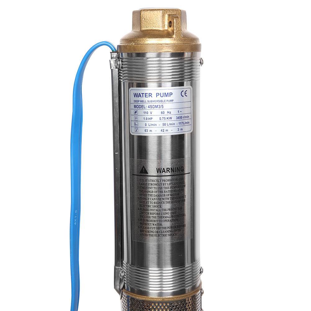 Submersible Stainless Steel 1HP Deep Well Pump 33GPM w/Control Box Good